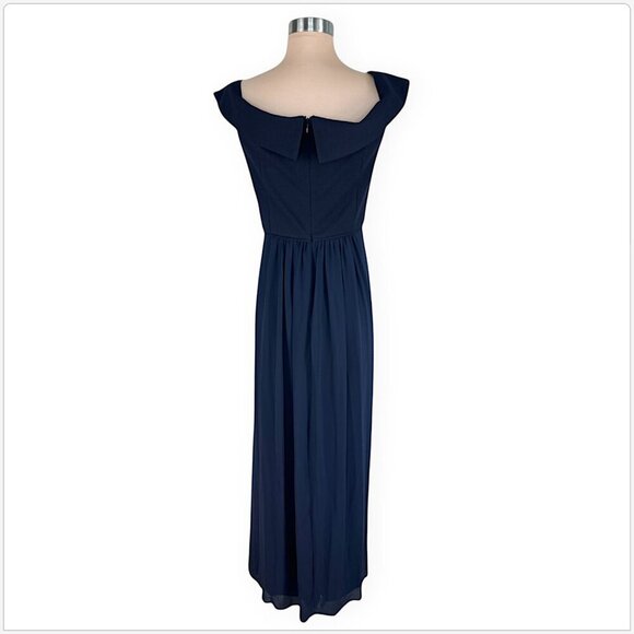Adrianna Papell Off-Shoulder Navy Maxi Dress - Picture 5 of 6